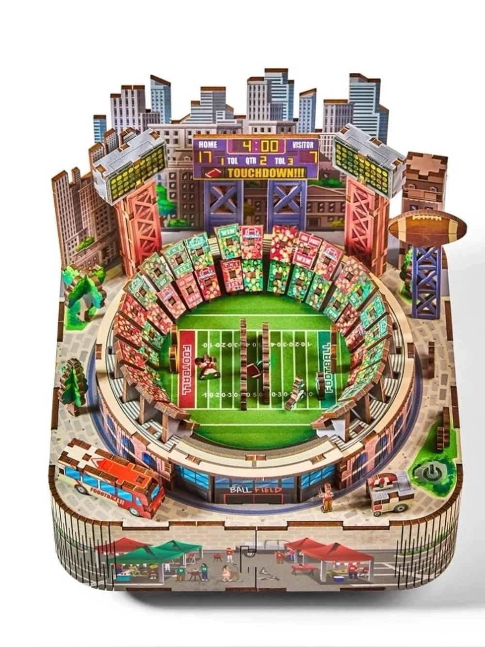 Arkitec 3D Build Football Stadium Puzzle w/ LED Lights, Cardboard, 12+